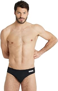 Arena Men's Solid Team Swim Briefs - MaxLife Eco Chlorine-Resistant, Quick-Dry, UPF 50+ for Competitive Swimmers