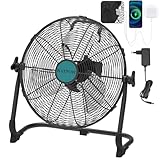 NATPOW Ventilador de Suelo Compatible con Baterías Makita de 18V, 30cm Ventilador Potentey y Silencioso, Equipado con Puertos USB y Type-C para Uso Uso en Interiores y Exteriores (sin batería)