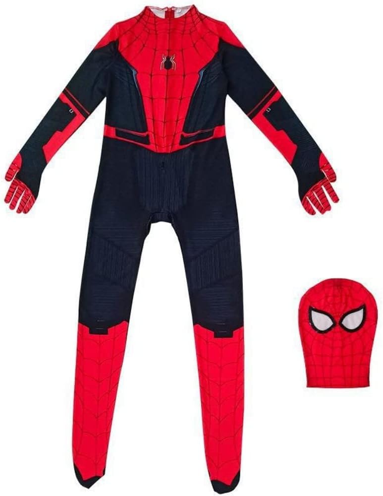 [COSSA] スパイダ コスプレ 分離式 子供服 コスチューム 柔らかい 弾力と伸縮性あり キッズ ハロウィン コスプレ全身タイツ ボーイズ 3D立体プリント 戦闘服 変装 仮装 イベント 子供用 誕生日 プレゼント