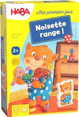 HABA - Mes Premiers Jeux - Noisette Range - Jeu de société Enfant en Bois - Jeu de classement, compétition et de mémoire - 3 Jeux - 1 à 3 Joueurs - 2 Ans...