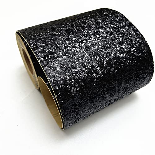 DHHOUSE Black Chunky Glitter Wallpaper Border,Peel and Stick Glitter Wall Border (20cm x 5 Meters, Black) - Image 2