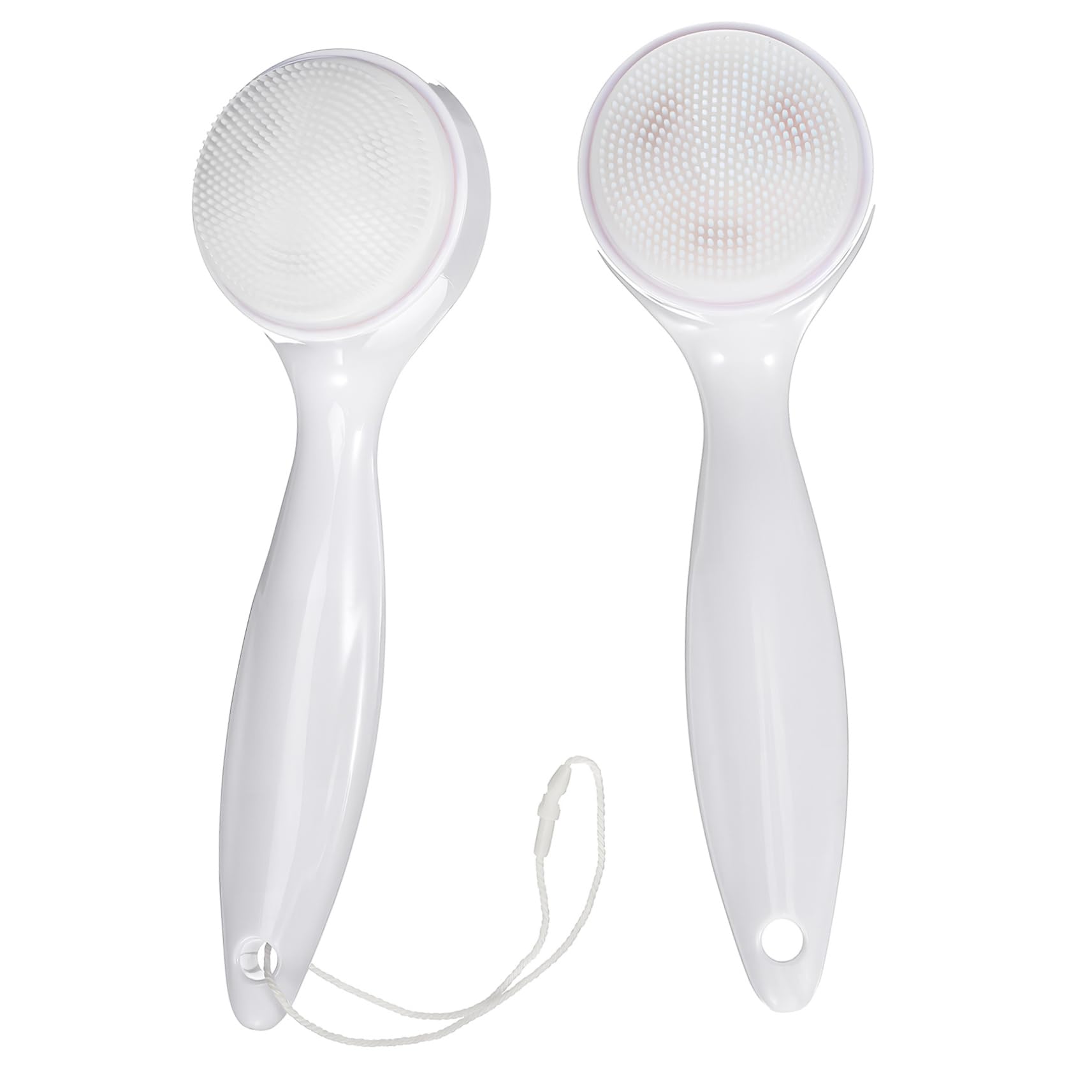Ipetboom 2pcs Manual Face Brush Silicone Bristles Gentle Exfoliating Cleansing Brush for Face Skincare