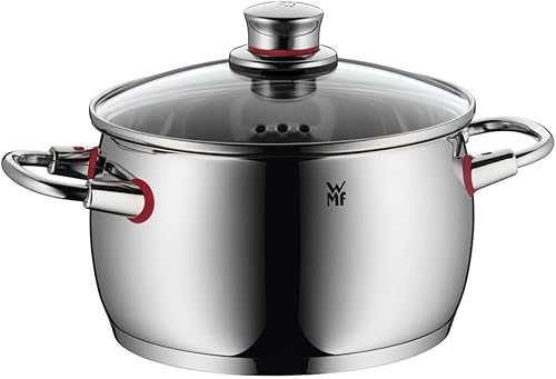 Miniatura 4 de WMF Juego de 4 utensilios de cocina de calidad con orificio de vapor, tapa de vidrio Cromargan de acero inoxidable cepillado, apto para todas las
