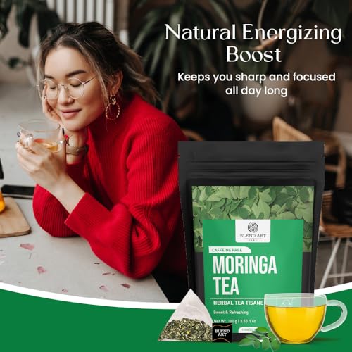 Moringa Tea Bags 50 Count 100% Natural & Pure Moringa Loose Leaf Leaves Super Food Herbal Tea - Energy & Immunity Booster, Supporting Digestion & Immune System No Sugar, No Caffeine - Image 6