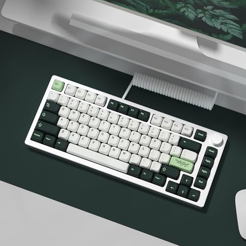 Image of KBDiy Botanical KOA Profile Keycaps 60 Percent,Dye-Sublimation PBT Green Custom Keyboard Keycap,131 Key Cap Set for Cherry Gateron MX Switches Mechanical Keyboards