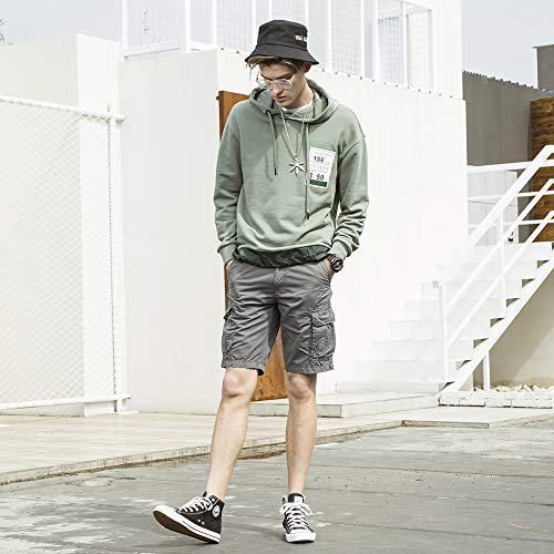 Ochenta Men's Lightweight Cargo Shorts With Pockets Cotton Shorts For Men Casual Summer Work Beach Mens Shorts Gray 38 #TOP4