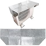 フォーラル 室外機カバー エアコン室外機カバー 室外機日除け マグネット 磁石 強力 幅広 アルミ 日除け 節電 省エネ ワイドタイプ 節電効果 アップ 1枚入 遮熱 (-10.2℃) ワンタッチ 直射日光カット エコ 磁石でくっつく 雨 雪 汚れ防止 保護フード 【幅112×奥行40×厚み0.5cm】(1)