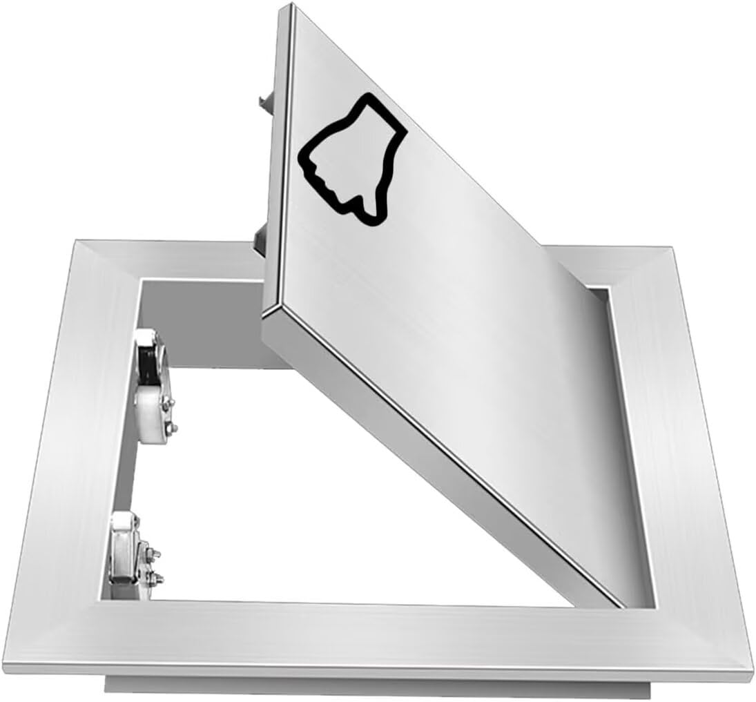Pannello di accesso magnetico per cartongesso, copertura nascosta push-to-open in acciaio inox, dimensioni da 4 x 4 a 24 x 24, perfetto per portelli a pavimento, valvole e scatole di fusibili, facile