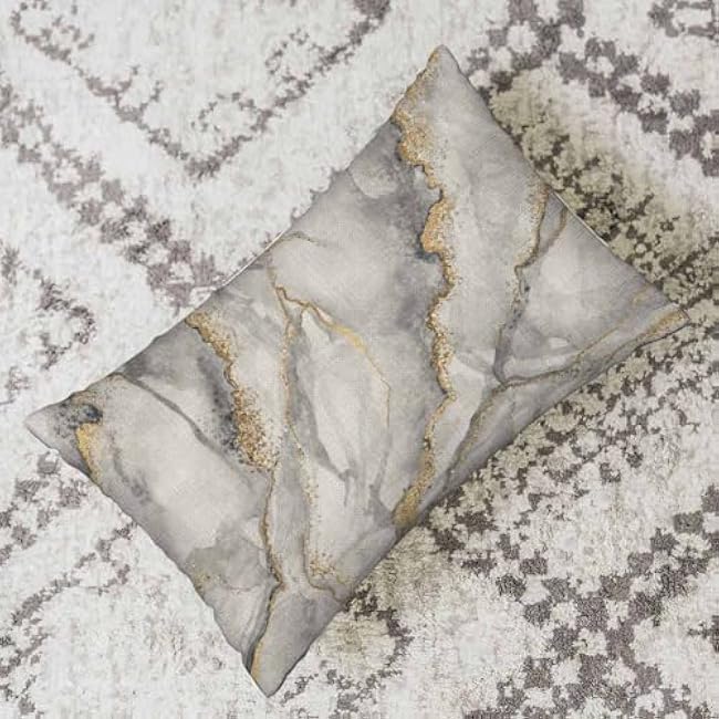 White Marble Pillow Case Abstract Artificial Stone Creative Fashion Marbling Gold Veins Soft & Breathable Pillow Cover with Envelope Closure Pillowcase Standard Size 20 X 26