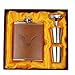 lilibaby Fiaschetta Acciaio, Fiaschetta in Acciaio Inox Fiaschetta per Whisky con Imbuto e Custodia in Similpelle Nero, Escursione,Viaggio 7oz/199ml