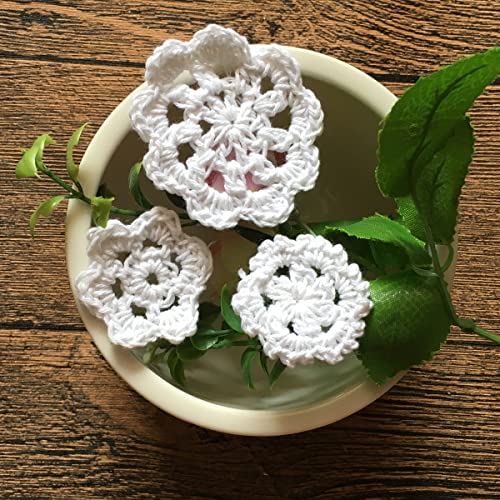 Mini doilies de ganchillo hechos a mano en algodón blanco para detalles de costura premium 4