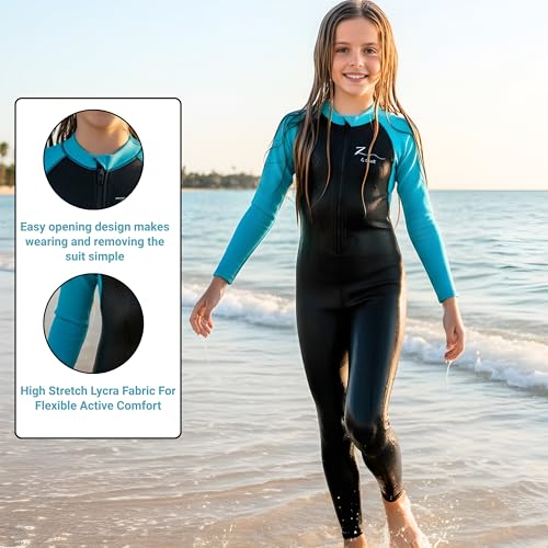 Image of ZIUM Girls 4 Way Lycra Swimsuit Cum Diving Suit with Print & Plain Options