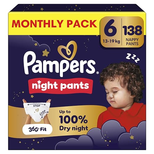 Pampers Night Nappy Pants Size 6 138 Nappies 13kg-19kg