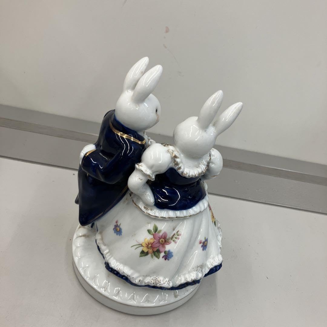 Amazon | レトロ セキグチ ブルーベルベット 陶器製 オルゴール