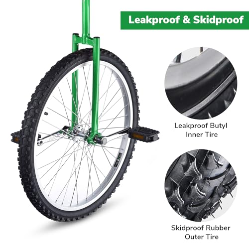 Image of AW 16 /18 /20 /24 Inch Wheel Outdoor Unicycle Adjustable Seat Exercise Bicycle | Fit Adults Kids Outdoor Sports Fitness Exercise, Various colors For Choice