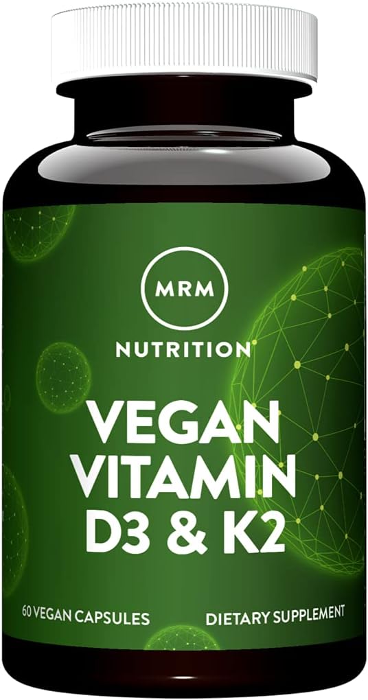 Nuturition Vegan Vitamin D3 & K2 | Bone + Immune Health | Made from lichens | Supports Calcium Absorption | Vegan + Vegetarian Friendly | 60 Servings