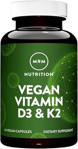 MRM Nuturition Vitamina D3 vegana de 2,500 UI  Hueso + Salud inmunológica  Hecho de líquenes  Apoya la absorción de calcio  Vegano + Apto para