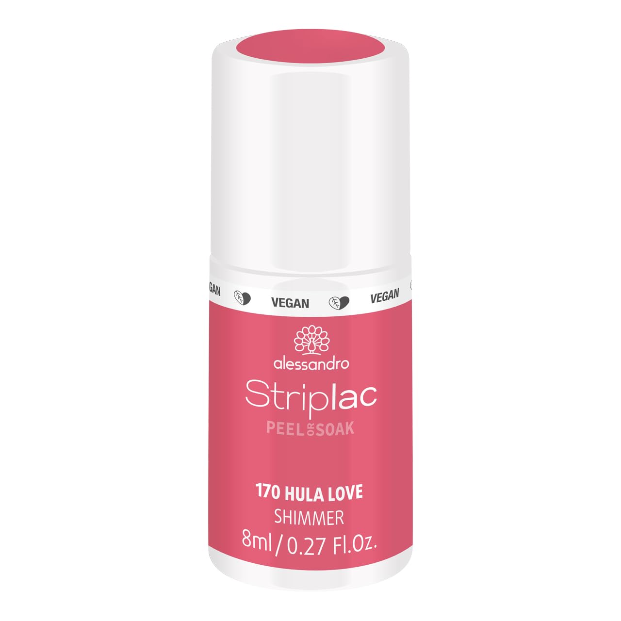 alessandro Striplac UV-Nagellack Hula Love – Schonend und langanhaltend – Einfache Entfernung dank Peel-Off-Technologie – Vegan und tierversuchsfrei – 8 ml