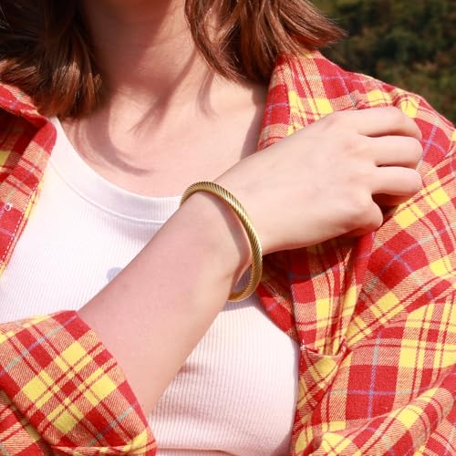 Stainless Steel Twisted Cable Wire Bracelets Adjustable Open Cuff Bangle Bracelet Vintage Jewelry Gift for Women2