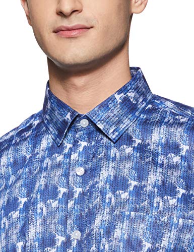 Image of Amazon Brand - Arthur Harvey Men's Printed Regular Fit Shirt (SS20-AH-SH-01 DigiPrn Navy 42)