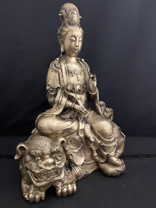 文殊菩薩　銅製　箱付　仏像 彫刻 置物 開運 風水 骨董 古美術 アンティーク Amazon.co.jp: 文殊菩薩 銅製 箱付 仏像 彫刻 置物 開運 風水 骨董 古