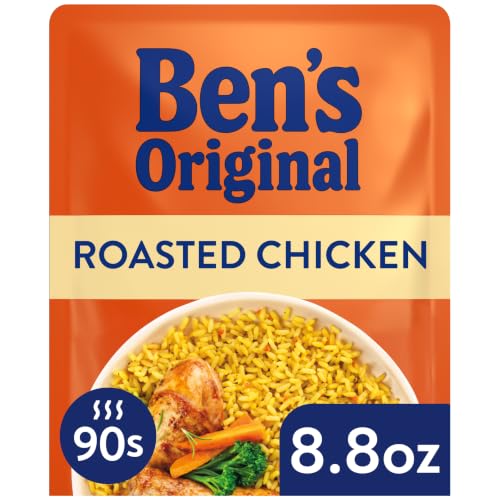 Image of BEN'S ORIGINAL Ready Rice Roasted Chicken Flavored Rice, Easy Dinner Side, 8.8 oz Pouch (Pack of 12)