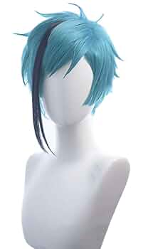 【即購入◎】ツイステ ジェイド 風 セット済み コスプレウィッグ 即購入◎】ツイステ ジェイド 風 セット済み コスプレウィッグ