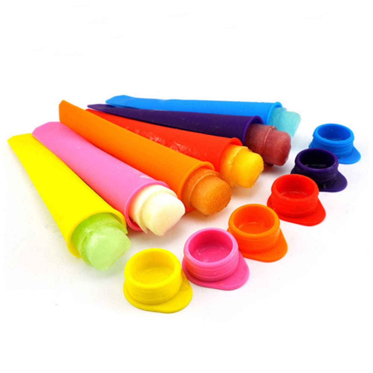 Alipis 18pièces Moules à Glace Silicone Avec Couvercle Pour Réutilisable De Moules à Sucettes Glacées
