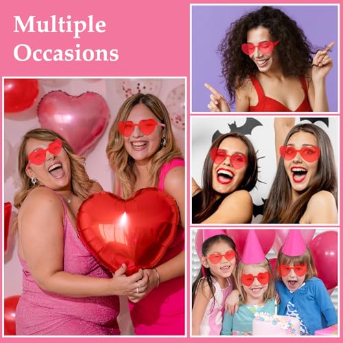 Heart Sunglasses 2 Pairs Heart Shaped Glasses for Women Girls Cute Funny Party Glasses Party Favors Accessories4