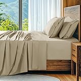 SONORO KATE 100% Egyptian Cotton Sheets Set, Extra Deep Pocket up to 18'-24',1000 High Thread Count, Soft & Breathable 5-Star Hotel Sateen Bed Sheets - 4 PC (Linen,Queen)