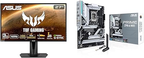 ASUS TUF Gaming Monitor para juegos 2K HDR de 27 pulgadas (VG27AQ) - QHD (2560 x 1440), 165Hz (soporta 144 Hz) y Prime Z790-A WiFi 6E LGA 1700