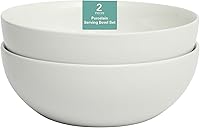 Gibson Home 100 oz Extra Large White Porcelain Serving Bowls Set of 2 - 10-Inch Stackable Salad Bowls, Dishwasher & Microwave Safe