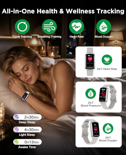 Image of Smart Watch Fitness Trackers for Women Men, 24 /7 Health Activity Monitor