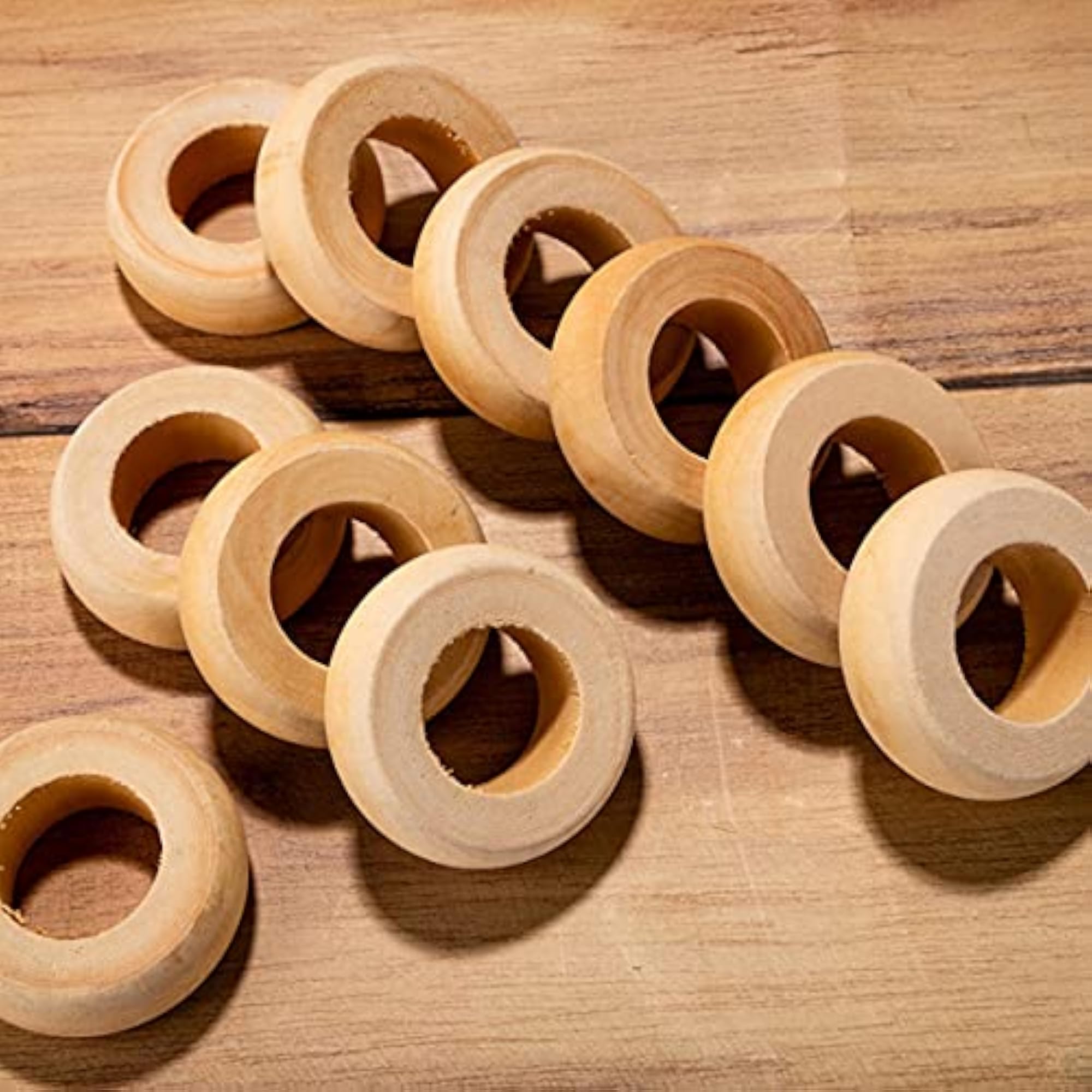 Wooden Napkin Rings Set of 10, Rustic Table Decor