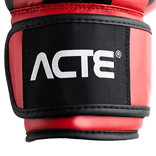 Luva De Boxe E Muay Thai - Vermelho e Preto - 12oz - Acte Sports