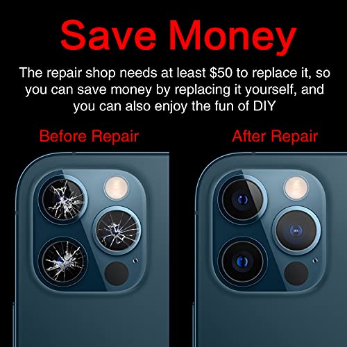 Asdawn LENS-REPLACEMENT FOR IPHONE 12 PRO MAX 2Pcs Asdawn Back Rear Camera Lens Glass Replacement For Iphone 12 Pro Max 6.7 Inches With Pre-Installed Adhesive, Installation Manual + Repair Tool Set thumb #3