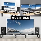 VIVO 140cm Extra Long Monitor Stand, Wood & Steel Desktop Riser, Multi Screen, TV, Keyboard, Laptop, Ergonomic Desk and Tabletop Organizer, Black, STAND-V000D5 - Image 6