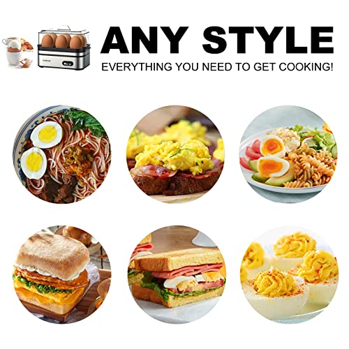 Evoloop Rapid Egg Cooker Electric 6 Eggs Capacity, Soft, Medium, Hard Boiled, Poacher, Omelet Maker Egg Poacher With Auto Shut-Off, BPA Free - image 8