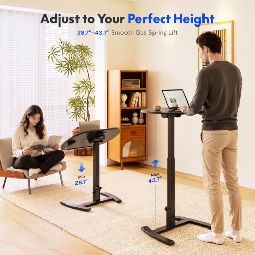 Image of FLEXISPOT Mobile Gas Spring Lift Standing Desk 90 Tilting,Double Folding