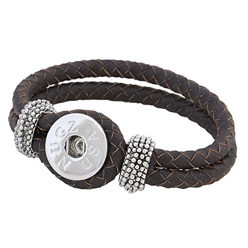 Brown Weave Leather Snap Bracelet - Interchangeable Jewelry From Nugz Jewelry #TOP1