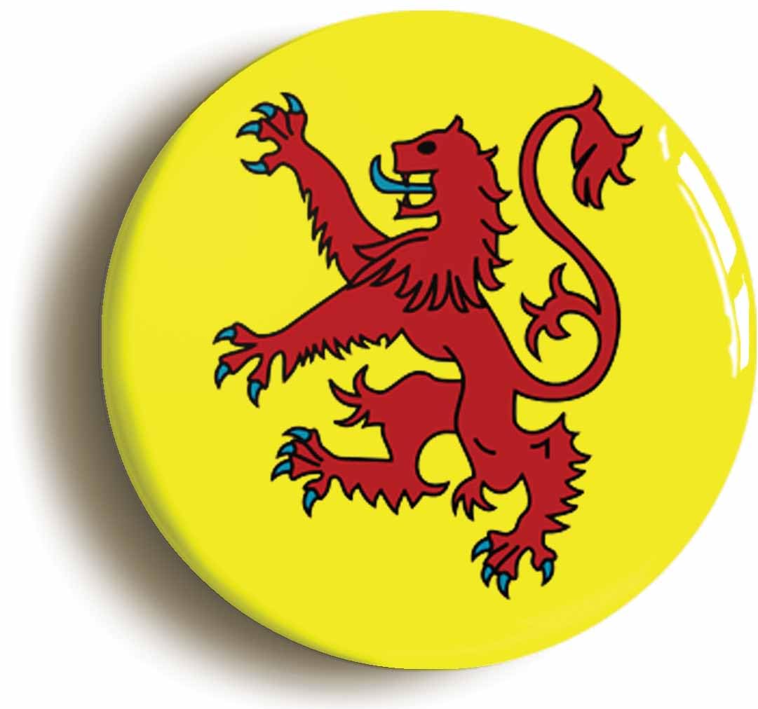 Scottish Lion Standard Flag Fridge Magnet (Circular 2inch / 50mm Diameter)