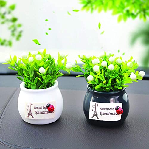Image of Yagzon Car Dashboard Accessories Adorable Flower Pot with Anti Slip Pad and Car Perfume Car Dashboard Idols and Showpiece car Interior Accessories and Gadgets (Car Flower Pot)(Fragrance 10gm)