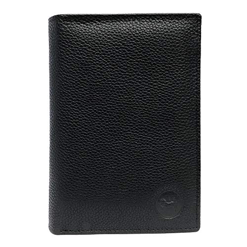 LOLUNA® Grand Portefeuille Classique en Cuir Vachette Souple 4 Volets Pratique pour Placer Carte Grise - permis - identité - Cartes - Billet - Monnaie -...