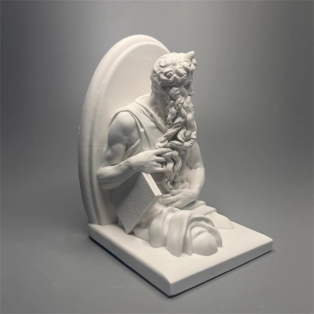 Statua di Mosè Mosè Michelangelo Busto Collezione Testa Figura Gesso Figura Mitologia Scultura per Soggiorno Casa Mensola Decorazione, Moderna Decorazione Domestica Schizzo Pratica Modello artistico
