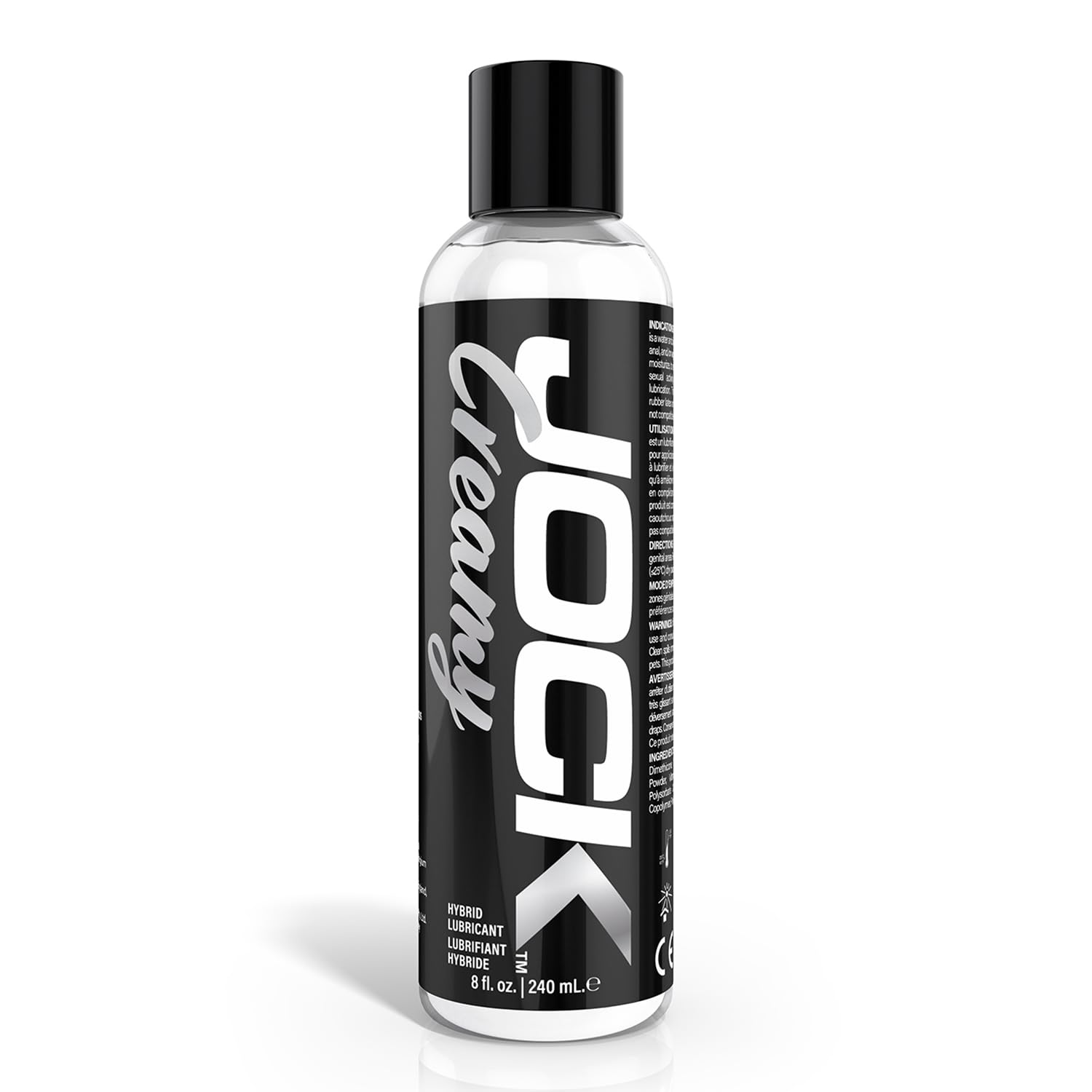 Jock Creamy Hybrid Lubricant 8 Fl Oz – Water and Silicone Based Personal Lubricant, Creamy Glide Formula, Long Lasting Hybrid Lube, Smooth Intimate Gel for Couples