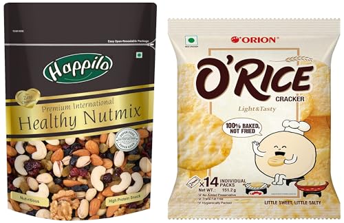 Image of Orion O'rice cracker - Baked Korean snack Pack of 1-151g |Weekly snack pack |Healthy snack & Happilo Premium International Healthy Nutmix 200g
