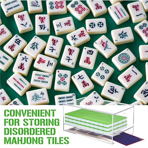Boîte transparente pour jeu de mahjong léger et transportable - 5