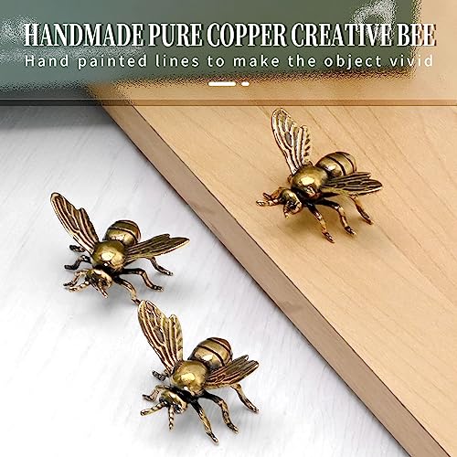 Anxingo Figura de Abeja de Latón Vintage 3 pzas miniatura 3