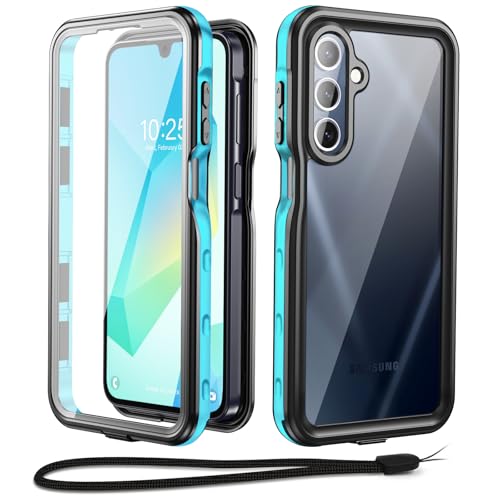 Beasyjoy for Samsung Galaxy A16 5G Phone Case, IP68 Waterproof with Built-in Screen Protector, Rugged Full Body Military Grade Shockproof Dustproof Protective Underwater Cover, Blue/Clear