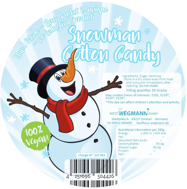 Zuckerwatte | Schneemann im Eimer | Premium Qualität - Wegmann – Bild 7
